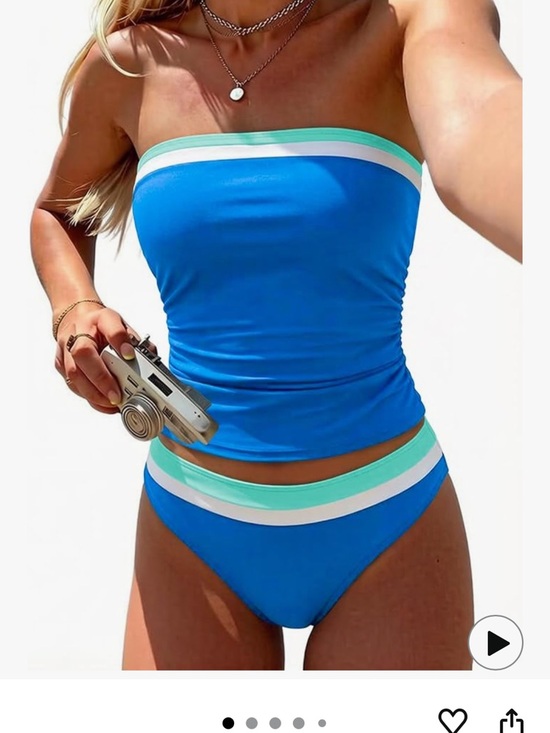 Other - Tankini Swimsuit for Women Two Piece Strapless Bandeau Tops Full Coverage
NWOT